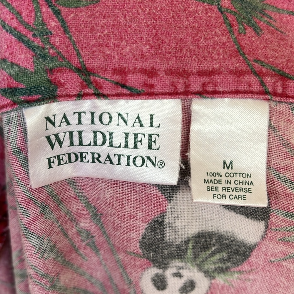 National Wildlife Federation Panda Pj Button Down 100% Cotton Night Gown Dress - Picture 12 of 13